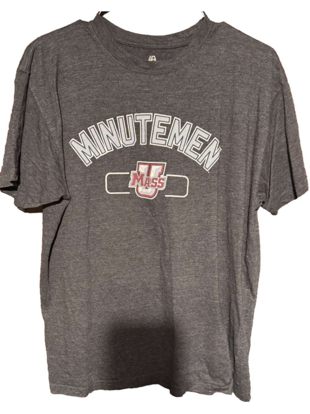 UMass Minutemen Short Sleeve J. America T-shirt Men's L Gray